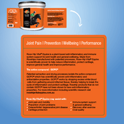 Product packaging for Rose-Hip Vital Equine on a blue background