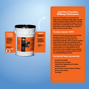Rose-Hip Vital Equine supplement packaging on a blue background